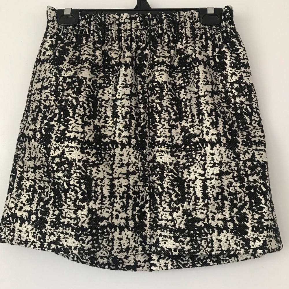 J. Crew Black & Silver Paper Bag Skirt